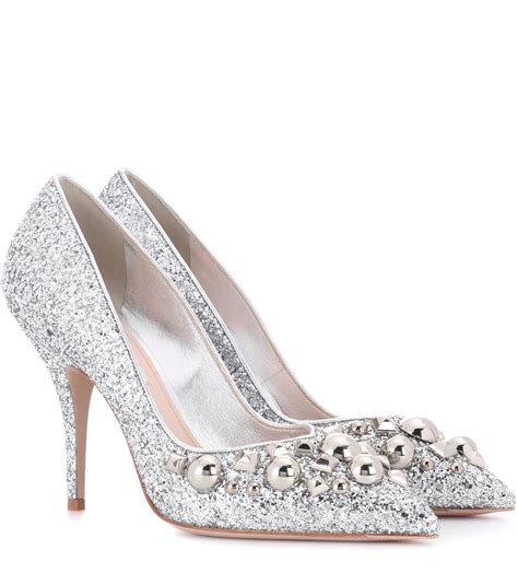 miu miu sparkly heels|miumiu pump heels.